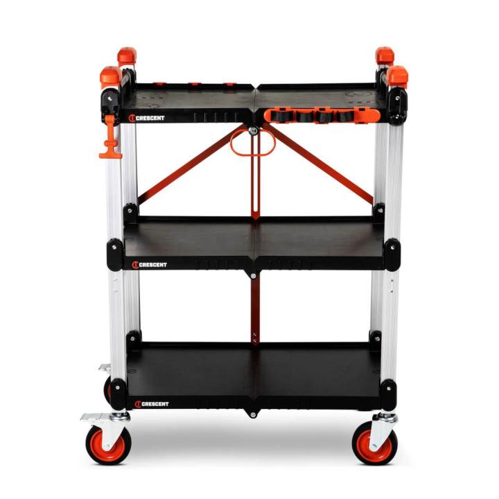 Crescent F3SCBL SITERUNNER 3 Shelf Folding Jobsite Cart | Dillon